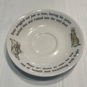 Peter Rabbit Small Children's Ceramic Saucer by Beatrix Potter Numbered 32